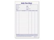Daily Time and Job Sheets 8 1 2 x 5 1 2 100 Pad 2 Pack