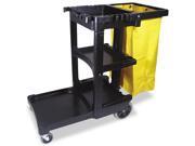 Multi-Shelf Cleaning Cart Three-Shelf 20w x 45d x 38-1/4h Black