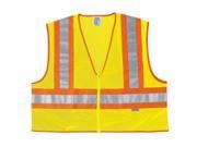 Fluorescent Line Safetyvest W Orng Sil Stripes