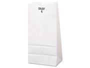 4 Paper Grocery Bag 30lb White Standard 5 x 3 1 3 x 9 3 4 500 bags
