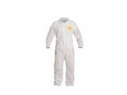 Proshield Basic Coverall White With Elastic Wrists And Ankles Lg