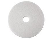 White Super Polish Floor Pads 4100 Polishing 27 Diameter White 5 Carton