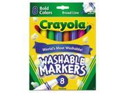Washable Markers Broad Point Bold Colors 8 Set