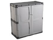 Double Door Storage Cabinet Base 36w x 18d x 36h Gray Black