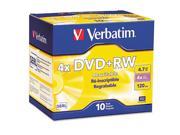 Dvd Rw Discs 4.7Gb 4X W Slim Jewel Cases Pearl 10 Pack