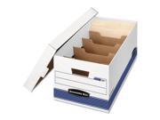 Stor File Extra Strength Storage Box Letter Locking Lid White Blue