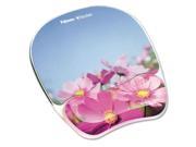 Gel Mouse Pad w Wrist Rest Photo 9 1 4 x 7 1 3 Pink Flowers