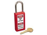 Lightweight Zenex Safety Lockout Padlock 1 1 2 Wide Red 2 Keys