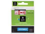 D1 Standard Tape Cartridge For Dymo Label Makers 3 4In X 23Ft Red On