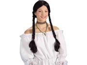 Black Medieval Renaissance Maiden Wig With Pigtails