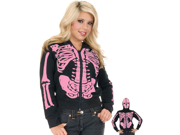 Womens Lg 11 13 Pink Skeleton Costume Hoodie Sweatshirt