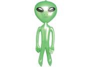 2 Green Inflatable Martian Alien Prop Toy Decoration