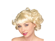 Adult Blonde 50s Cutie Flapper Girl Costume Flip Wig