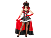 Women s XS 3 5 Sexy Alice In Wonderland Red Queen Costume Dress With Overskirt