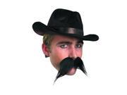 Long Black Bushy Texas Mexico Gambler Costume Walrus Moustache