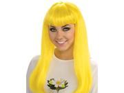 Adult Womens 80s Bright Yellow Classic Smurfette Costume Long Wig