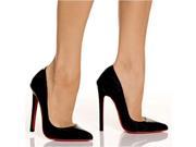 Women s Highest Heel 5.25 Heel Pump Black Kid PU Size 8 Shoes