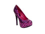 Women s Highest Heel 5.5 Platform Pump Fuchsia Leopard PU Size 10 Shoes
