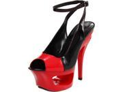 Women s Highest Heel 6 Cut Out Platform Sandal Upper Black Red Size 8 Shoes