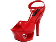 Women s Highest Heel 6 Cut Out Platform Sandal Red Size 6 Shoes