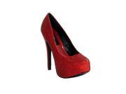 Women s Highest Heel 5.5 Platform Pump Red Glitter Size 8 Shoes