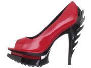 Women s Highest Heel 5 Flame Heel Pump Open Toe Red Size 7 Shoes