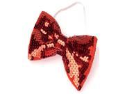 Clown or Christmas Costume Accessory Red Sequin Bow Tie