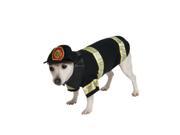 Black Firefighter Dog Fire Man Pet Costume Size Medium 16 18 With Jacket And Hat