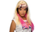 Womens Sexy Blonde Pink and Black Costume London Wig