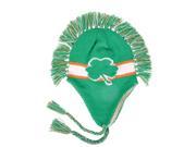 Irish Green Shamrock Mohawk Knit Winter Beanie Toque Hat