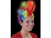 Adult Rainbow School and Team Spirit Mohawk Wig with LED lights
