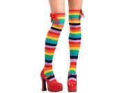 Women s Sexy Striped Multicolor Rainbow Thigh Highs Costume Stockings