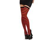 Women s Sexy Striped Black and Red Thigh Highs Costume Stockings