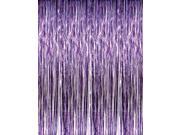 3 x 8 Purple Tinsel Foil Fringe Door Window Curtain Party Decoration
