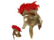 Deluxe Adult Gold Plastic Roman Trojan Gladiator Costume Helmet