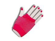 Sexy Neon Pink Fishnet Fingerless 80s Rock Costume Half Gloves