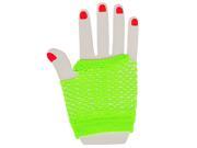 Sexy Neon Green Fishnet Fingerless 80s Rock Costume Half Gloves