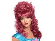 Adult Burgundy Red Tall Burlesque Showgirl 70s Sexy Disco Curly Wig