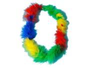 36 Hawaiian Rainbow Fluffy Boa Lei Necklace Clown Costume Accessory