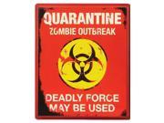 Quarantine Zombie Outbreak Walking Dead 19x16 Halloween Decoration Sign