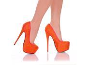 Women s Highest Heel 6 3 4 Red Rhinestone Covered Pump W 2 Platform 8 Shoes