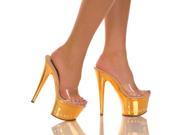 Women s Highest Heel 6 1 2 Gold Mule Platform With Drilled Stones 10 Shoes