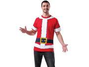 Adult Men s Christmas Holiday Santa Printed T shirt Suit Shirt Costume XL 44 46