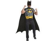 Adults Batman Muscle Chest Costume T shirt Cape Mask Size XL 44 46