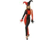 Womens Medium 8 10 Sexy Red Black Harlequin Costume