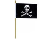 1 x 1.5 Skull Flags Wooden Dowel Parade Pirate Flags