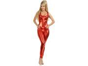 Women s XS 3 5 Sexy Red Lame Sleeveless Costume Unitard