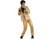 Men s Deluxe Elvis Gold Satin Costume