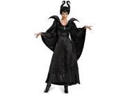 Womens Deluxe Maleficent Black Christening Evil Witch Gown Costume Medium 8 10