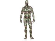 Adults Mens Womens Army Camouflage Print Bodysuit Costume Large 42 44